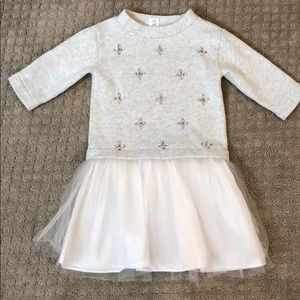 Crewcuts dress size 6 girls gray and ivory
